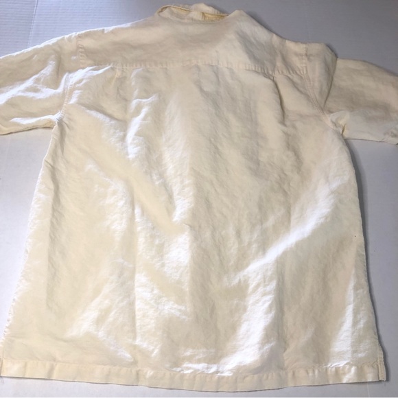 Cubavera Cream Button Down Embroidered Men’s Large Short Sleeve Shirt - Picture 2 of 10